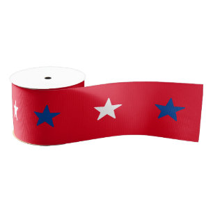 Patriotische Rot-Blau-Sterne Muster Urlaub Ripsband