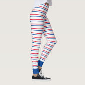 Patriotische Rot-Blau-Streifen Leggings (Rechts)