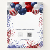 Patriotische rot-blaue schwarze Ballons Name Notizblock (Rückseite)
