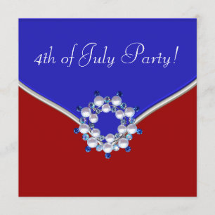 Patriotische Rot-Weiß-Blau-4.-Juli-Party Einladung