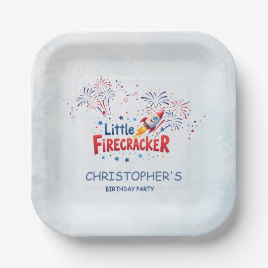 Patriotische Rot-Weiß-Blau-Geburtstagsfeier Pappteller (Vorderseite)