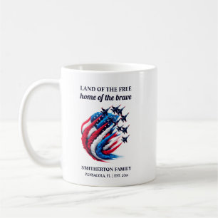 Patriotische Rot-Weiß-Blau-Kampfjets  Kaffeetasse