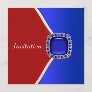 Patriotische Rot Weiß Blau Party Einladung