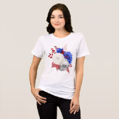 Patriotische Rot-Weiß-Blau-Rosen Tri-Blend Shirt (Vorderseite voll)