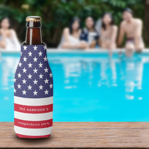 Patriotische Rot Weiß Blau USA-Flagge Personalisie Flaschenkühler