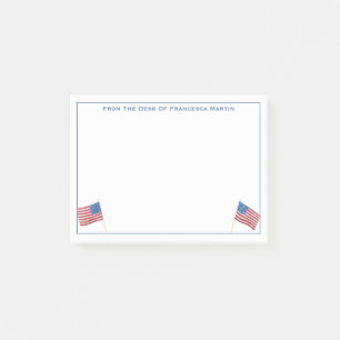 Patriotische Rot-Weiß-Blau USA-Flagge Personalisie Post-it Klebezettel
