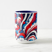 Patriotische Rot-Weiß-Blaue Abstrakte US-Flagge Tasse (Zentrum)
