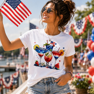 Patriotische Rot, Weiß und Blau Cocktails Tri-Blend Shirt