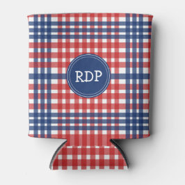 Patriotische Rot Weiß und Blau Karierte Angewohnhe Dosenkühler