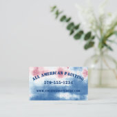 Patriotische Rot-Weiß- und Blauer Gefärbte Krawatt Visitenkarte (Stehend Vorderseite)