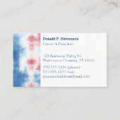 Patriotische Rot-Weiß- und Blauer Gefärbte Krawatt Visitenkarte (Rückseite)