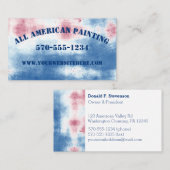 Patriotische Rot-Weiß- und Blauer Gefärbte Krawatt Visitenkarte (Vorne/Hinten)