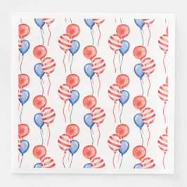 PATRIOTISCHE, ROT WEISSE BLAUE BALLOONS SERVIETTE