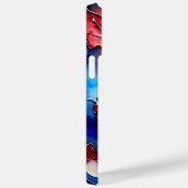 PATRIOTISCHE, ROT WEISSE BLUME Case-Mate iPhone HÜLLE (Rückseite / Rechts)