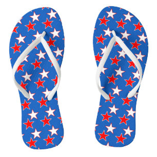 Patriotische rot-weiße Stern Flip Flops Badesandalen
