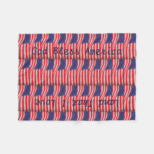 Patriotische rot-weiße und blauamerikanische Flagg Fleecedecke (Vorderseite (Horizontal))