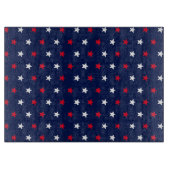 Patriotische rote blaue Marinesterne Muster modern Schneidebrett (Vorderseite)