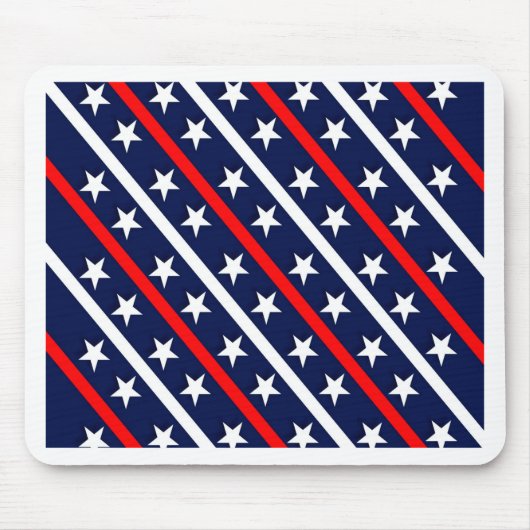 patriotische rote blaue Sterne Mousepad (Vorne)