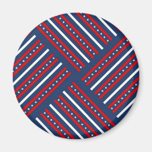 patriotische rote blaue Sterne Muster Magnet