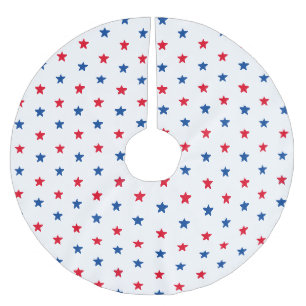 Patriotische rote blaue Sterne Muster Weihnachten Polyester Weihnachtsbaumdecke