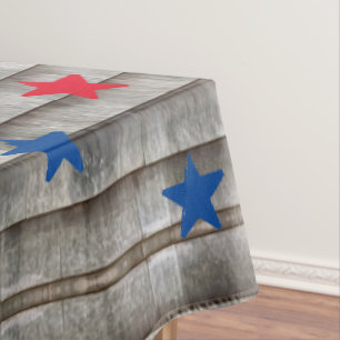 Patriotische rote blaue Sterne rustikale Gürtelmus Tischdecke