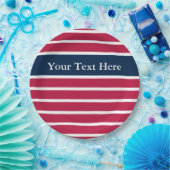 Patriotische rote blaue Streifen Muster für Ihren  Pappteller (Party)