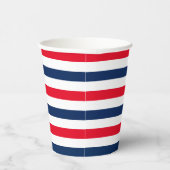 Patriotische rote blaue Streifen Muster modern Pappbecher (Rechts)