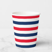 Patriotische rote blaue Streifen Muster modern Pappbecher (Vorderseite)
