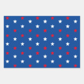 Patriotische rote, blaue und weiße Sterne Muster m Geschenkpapier Set (Vorderseite 2)
