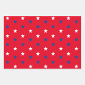 Patriotische rote, blaue und weiße Sterne Muster m Geschenkpapier Set (Vorderseite)