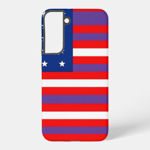 Patriotische rote, blaue und weiße Streifen mit St Samsung Galaxy Hülle