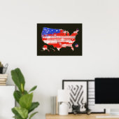 patriotische rote blaue USA Streifen und Sternenka Poster (Heimbüro)
