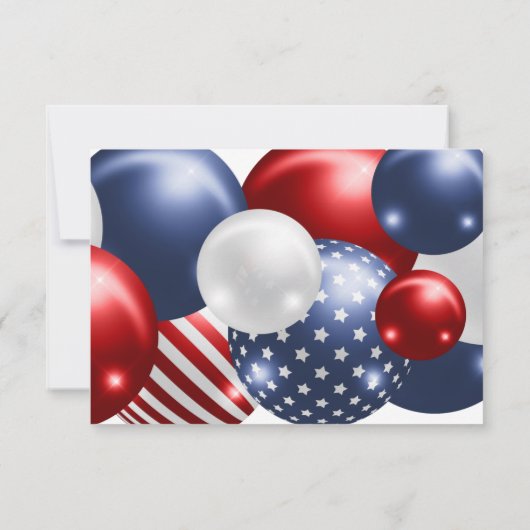 PATRIOTISCHE ROTE BLAUE WEISSE SAVE THE DATE UAWG RSVP KARTE (Rückseite)