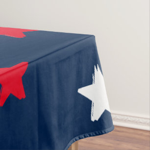 Patriotische rote, dunkelmarineblau blaue Sterne M Tischdecke