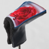 Patriotische Rote Rose Personalisiert Putter Cover Golf Headcover (3/4 Vorderseite)