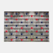 Patriotische Rote Seesterne Rote Sterne Rustikale Fußmatte (Vorderseite)