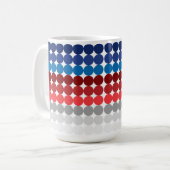 PATRIOTISCHE, ROTE WEISSE, BLAU, GRAU, KREISE KAFFEETASSE (Vorderseite Links)