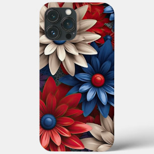 PATRIOTISCHE ROTE WEISSE BLAUE AMERIKANISCHE BLUME Case-Mate iPhone HÜLLE