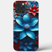 PATRIOTISCHE ROTE WEISSE BLAUE AMERIKANISCHE BLUME Case-Mate iPhone HÜLLE (Rückseite)