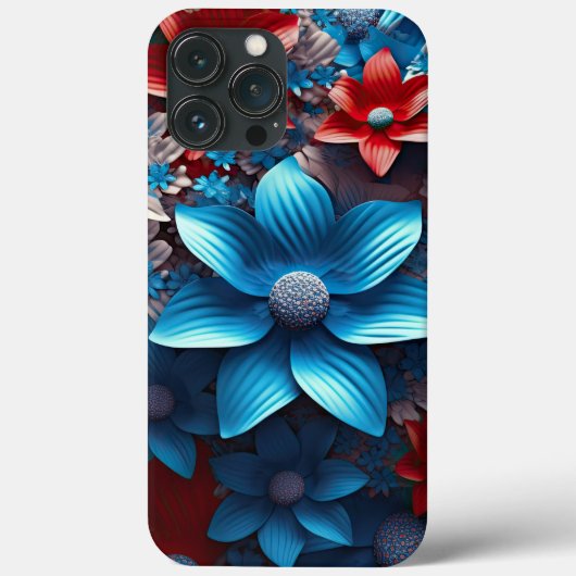 PATRIOTISCHE ROTE WEISSE BLAUE AMERIKANISCHE BLUME Case-Mate iPhone HÜLLE (Rückseite)
