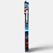 PATRIOTISCHE ROTE WEISSE BLAUE AMERIKANISCHE BLUME Case-Mate iPhone HÜLLE (Rückseite / Links)