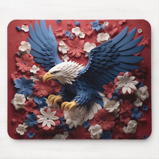 PATRIOTISCHE ROTE WEISSE BLAUE AMERIKANISCHER BALD MOUSEPAD (Vorne)