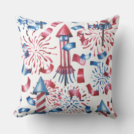 PATRIOTISCHE ROTE WEISSE BLAUE FIREWORKS STREAMERS KISSEN