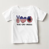 PATRIOTISCHE ROTE WEISSE BLAUE FRIEDENSLIEBE AMERI BABY T-SHIRT (Vorderseite)