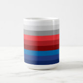 PATRIOTISCHE ROTE WEISSE BLAUE GRAUE STRIPEN KAFFEETASSE (Mittel)