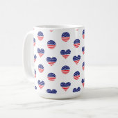 PATRIOTISCHE ROTE WEISSE BLAUE STARTEN UND STREIFE KAFFEETASSE (Vorderseite Links)