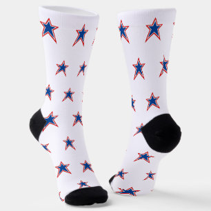 Patriotische rote weiße blaue Sterne Socken