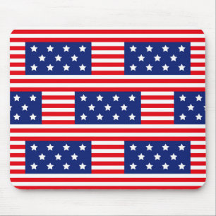 PATRIOTISCHE ROTE WEISSE BLAUE STERNE STREIFEN MOUSEPAD
