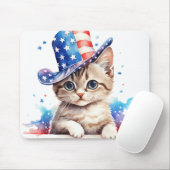 PATRIOTISCHE ROTE WEISSE BLAUE WASSERFARBE KITTY C MOUSEPAD (Mit Mouse)