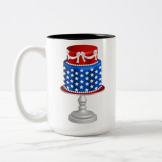 PATRIOTISCHE ROTE WEISSE BLAUENKABEL ZWEIFARBIGE TASSE